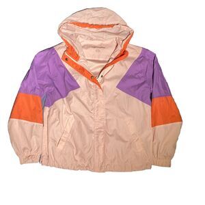 American Eagle Vintage Style Pastel Color Block Windbreaker Womens Size S 90s